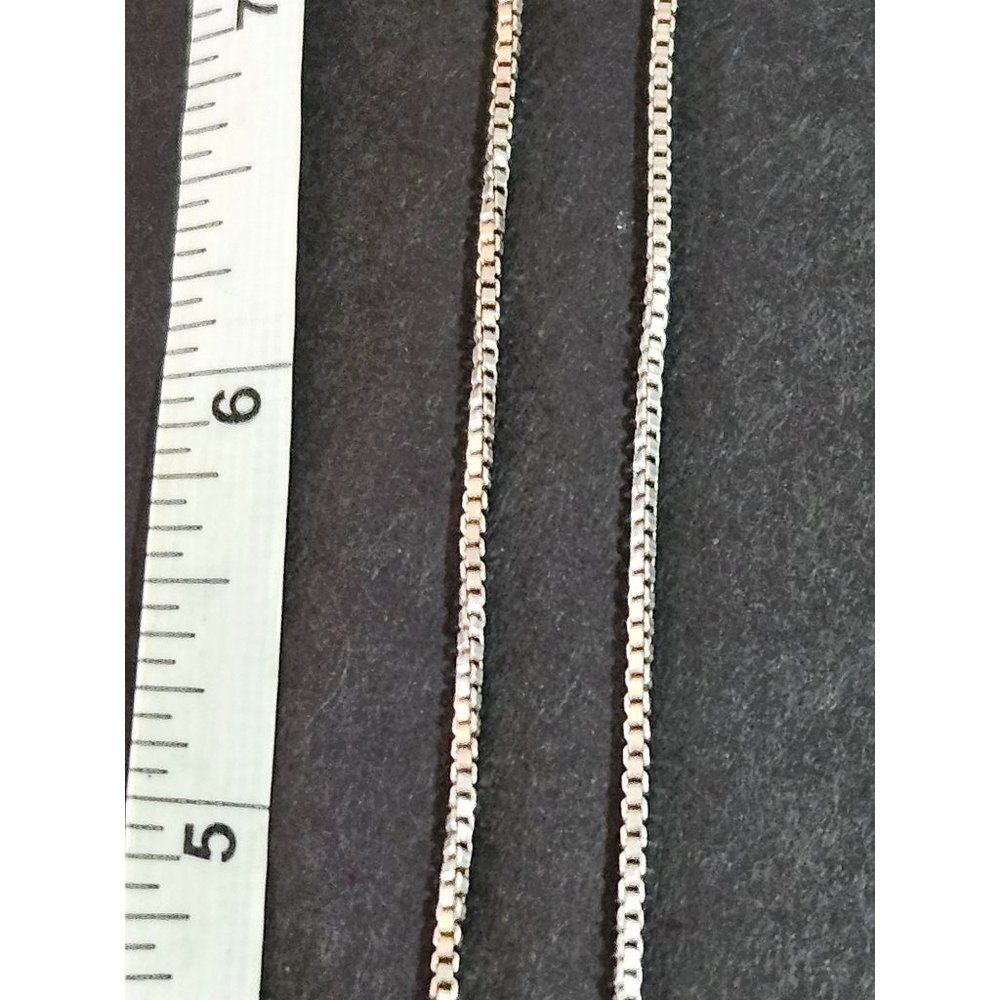 Sterling silver box link necklace 24" - Picture 8 of 12